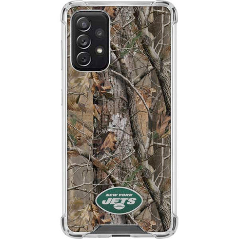 NFL New York Jets Realtree AP Camo Galaxy A72 5G Clear Case